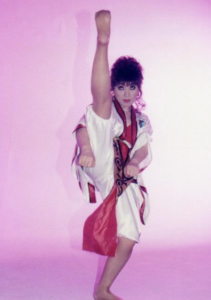 Tae Yun Kim demonstrating a high kick